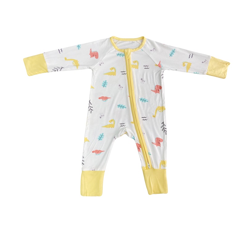 Bambuso za bebe Rompers patentni zidni pidžami konvertibilni romper